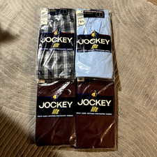 VTG NOS Jockey Life Tapered Boxers Size 34 Lot of 4 New Sealed Plaid Cotton