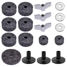 18pcs Cymbal Accessories Wing Nut Cymbal Felt High Hat Clutch Felt For Drum