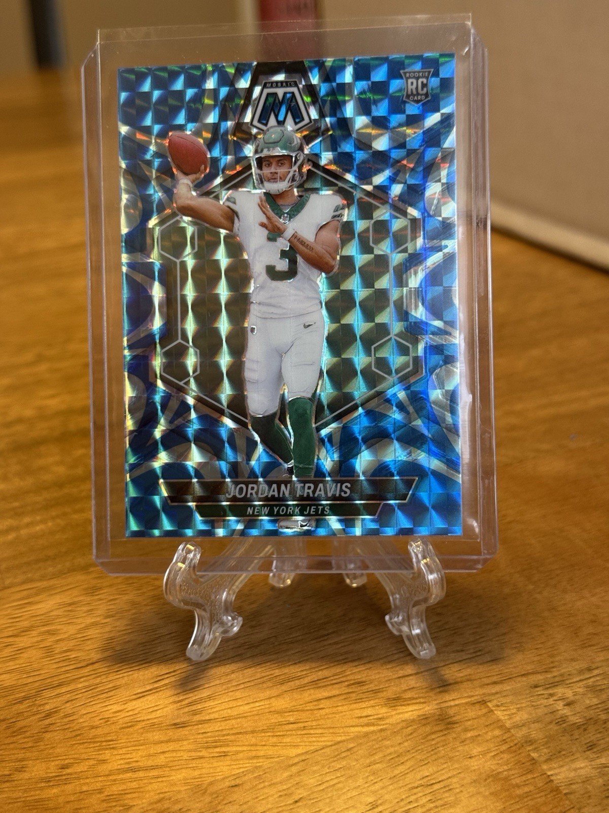 2024 Panini Mosaic #395 Jordan Travis Mosaic Reactive Blue