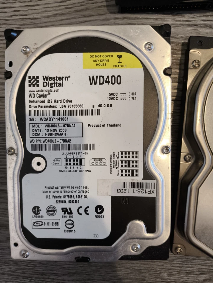 Vintage IDE Hard Drive Lot – WD 40GB + Fujitsu 30GB + Seagate 10GB – Untested... - Image 3 of 4