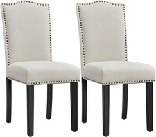 Dining Chairs Set of 2 Modern Kitchen Chairs with Fabric Upholstered Seat and So