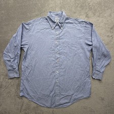 Brooks Brothers Shirt Mens 16-2 Blue Striped Cotton Button Up Long Sleeve