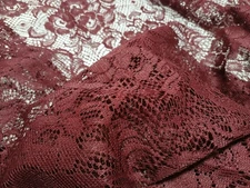 Mainstays Lace Curtain Panels Semi Sheer Burgundy Floral 40 X 63 Cranberry New