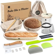 Premium Banneton Bread Proofing Basket - A Complete Sourdough Bread Baking Ki...