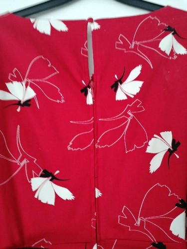 GOK FOR TU LADIES SZ18S RED/WHITE FLORAL FIT&FLARE SLEEVELESS STRETCHY DRESS - Picture 7 of 8