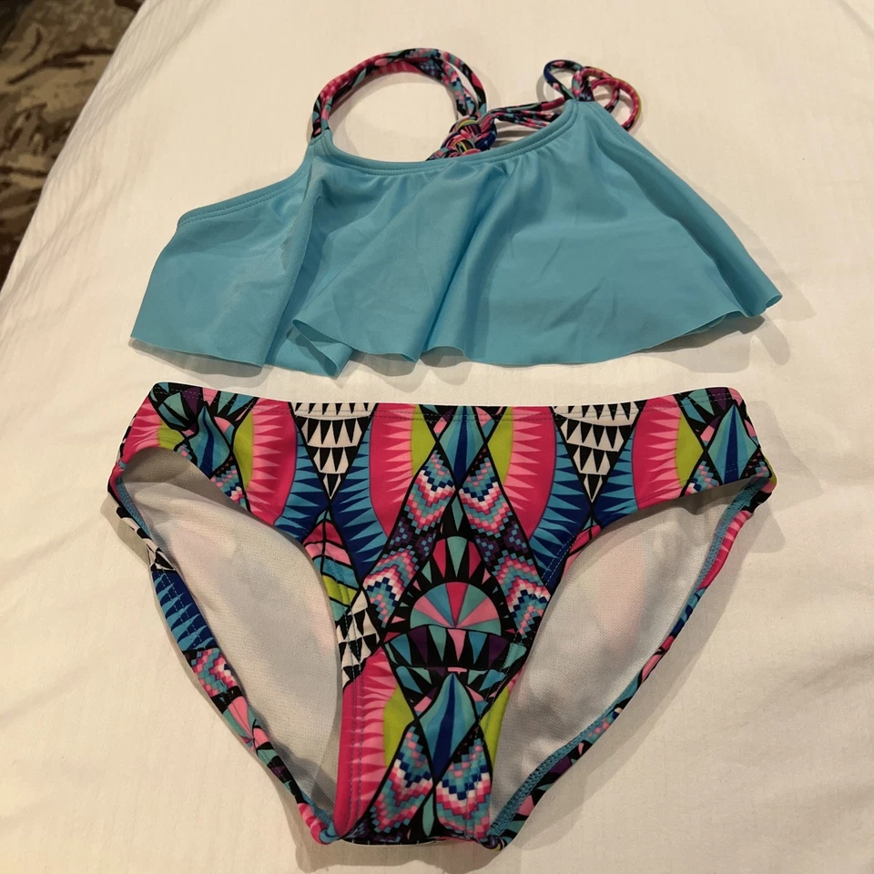 Bikini Xhileration talla 7/8 turquesa/rosa/verde/negro/púrpura Foto 2 de 3