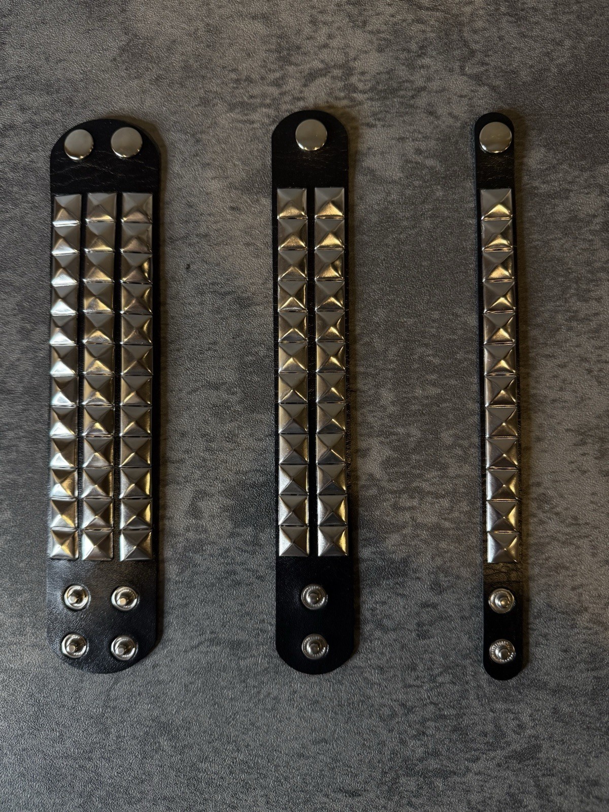 Studded Pyramid Leather Bracelet Lot Of 3