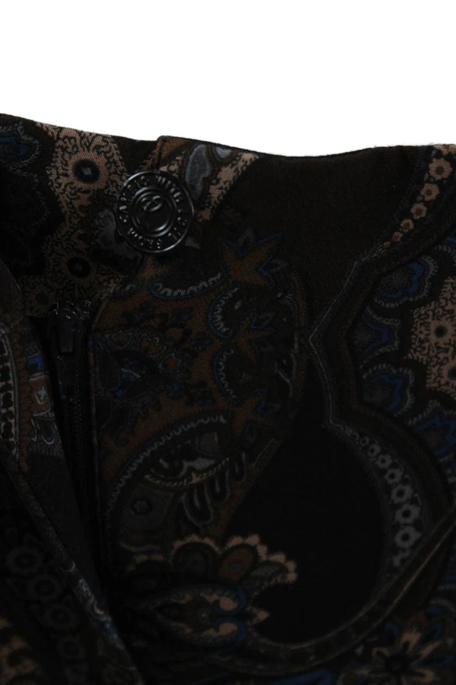 Pantalones ajustados de tiro alto con estampado de cachemira Cambio para mujer marrón azul talla 4 Foto 4 de 4