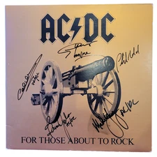 AC/DC Signed Lp For Those About To Rock RL masterdisk by 5 musicians