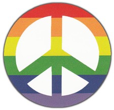 Bumper Stickers: Rainbow Color Peace Sign Hippy Support Peace Anti War