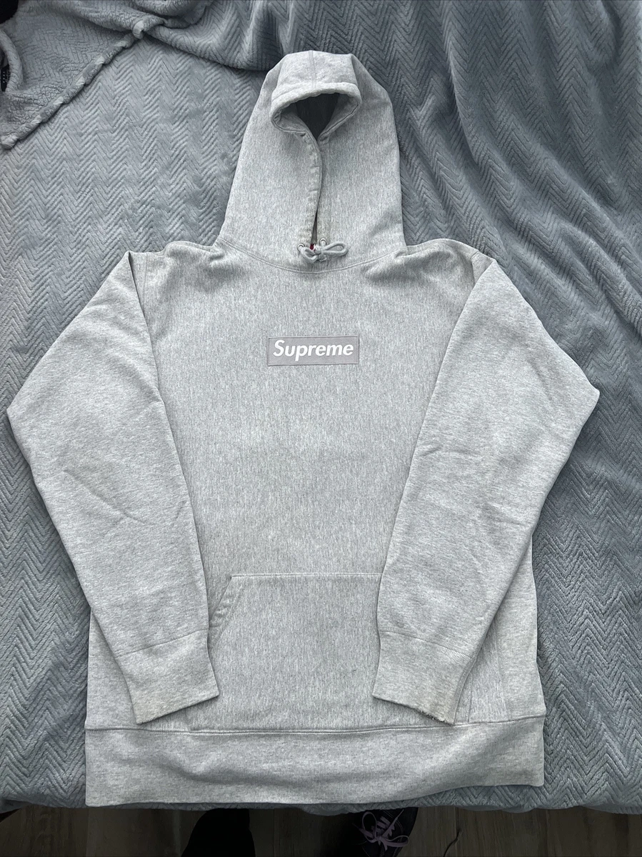 Supreme 2003 Gray/Silver Box Logo Hoodie Size XL Extra Large Rare