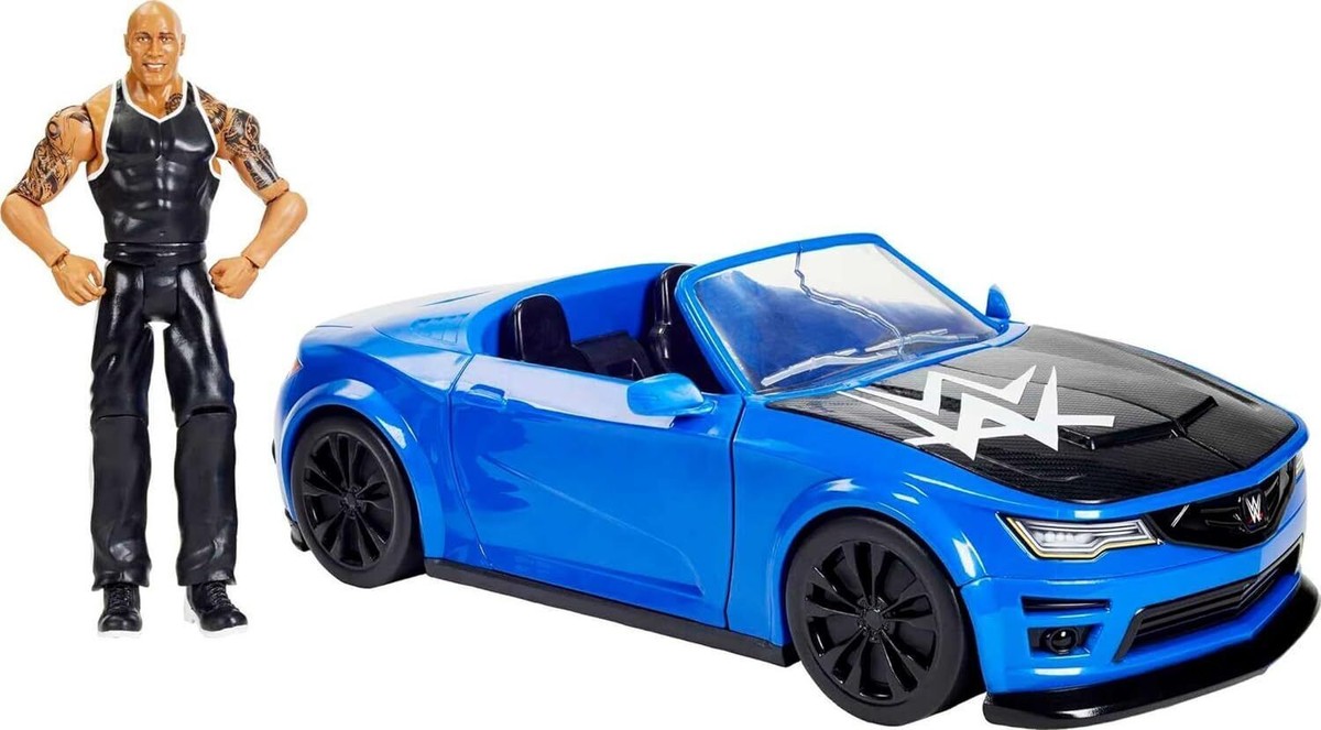 WWE WREKKIN Slam Mobile Playset The Rock Breakable Crash Convertible Car  Blue | eBay Australia