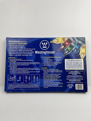 Westinghouse 100 Multicolor Indoor Outdoor Super Bright Light Set Green Wire NIB - Picture 2 of 8