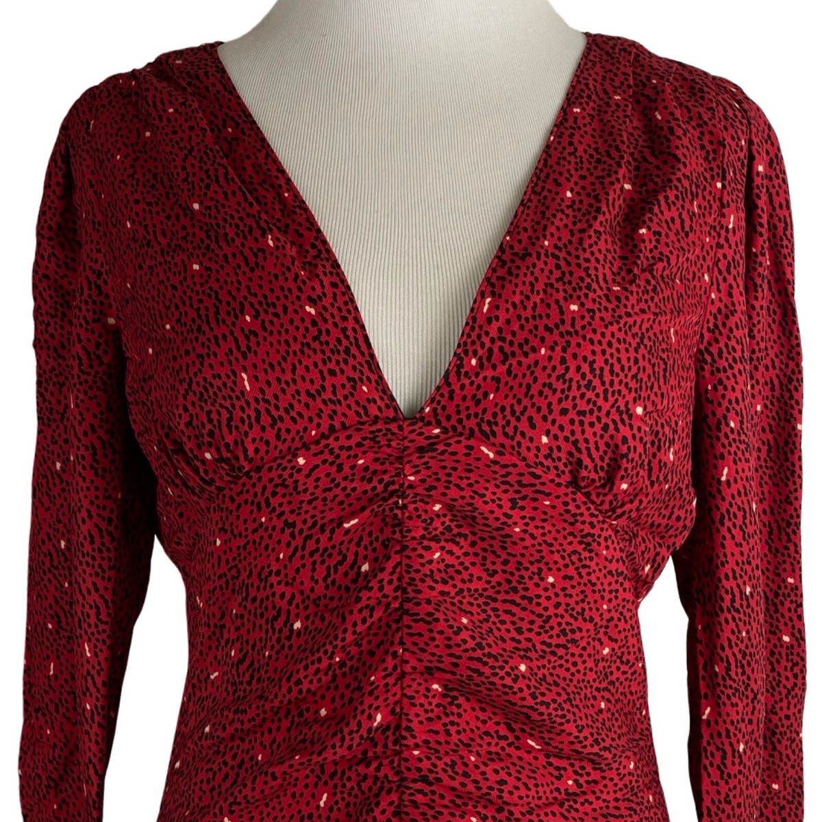 red animal print dress zara Red zara leopard