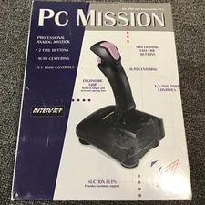 Interact PC Mission Flight joystick IBM Auto Centering Analog Ergonomic