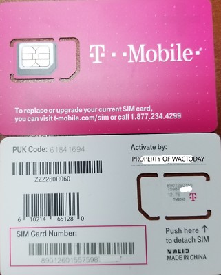 New T Mobile 4g Factory Triple Cut 3 In 1 Sim Card 3 Size Fit All