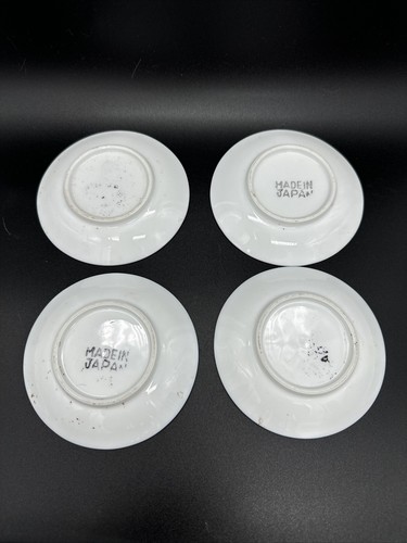 Vintage 1960s Set of 4 Japanese Porcelain Hanging Bird Plates 4 in Transfer Ware - Picture 3 of 7
