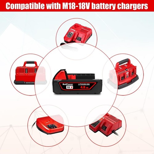 BatPower 18V 4.0Ah 48-11-1828 Battery Compatible with Milwaukee M-18 18V 3.0Ah - Picture 7 of 9