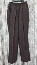 Women's Vintage New W/ Tag Brown Coffee Bean Herringbone Pattern Slacks/Pants 14