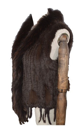 GILET donna copri spalle mantella Gilet pelliccia LAPIN TRICò fourrure FOX - Picture 16 of 16