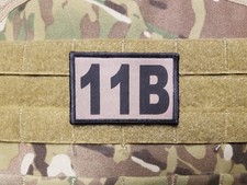 11B Infantry MOS Tan Multicam 2x3 Tactical Hook Military Patch USA Made