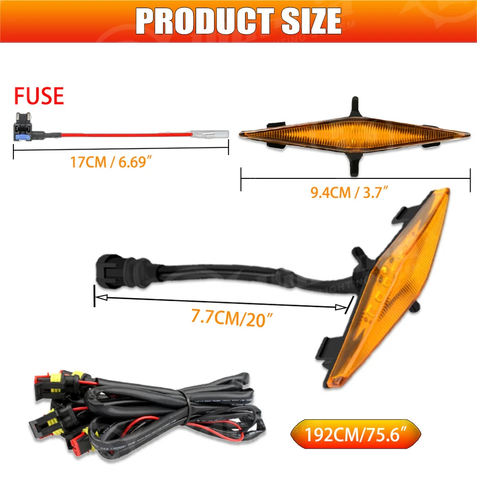 4PCS Raptor Style Amber Grille LED Lights For 2014-2021 Toyota 4Runner - Image 3 of 4