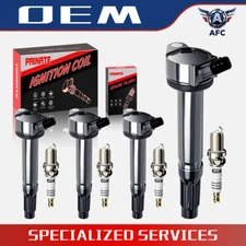 4X Ignition Coils + 4X Iridium Spark Plugs For Toyota Camry 2.5 RAV4  3.5 UF487