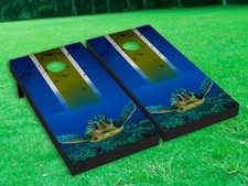 Sea Turtle Cornhole Toss Game Board Wraps Decals Graphic Sticker Decor