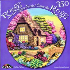 Dream Cottage Retreat, Round Puzzle by Cra Z Art, 350 Pieces