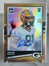 2020 Donruss Optic Josiah Deguara Rookie Auto Bronze Prizm Packers RC #142
