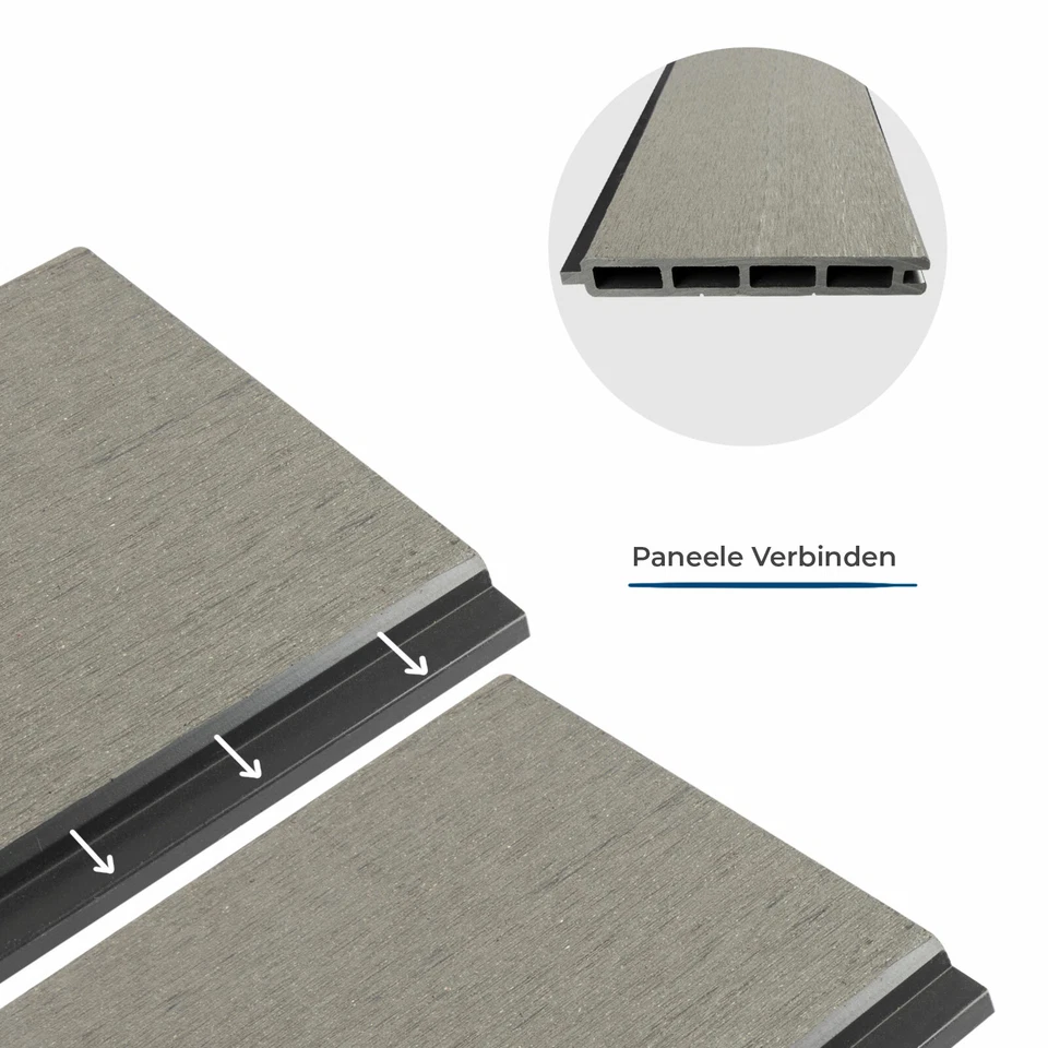 WPC Zaun 180x180cm Gartenzaun Sichtschutzzaun Windschutz - inkl. Montagematerial - Bild 4 von 4