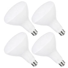 4 Pack 17W Dimmable LED BR40 Light Bulb, 100W Equivalent, 1400lm 4000K