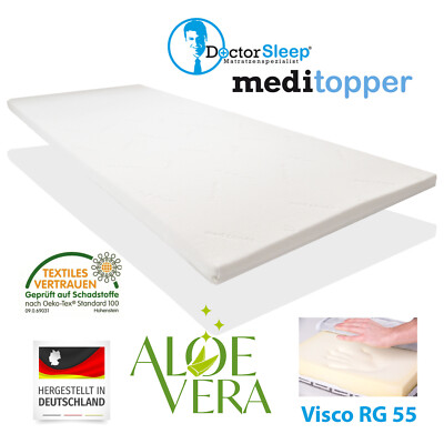 Viscoelastische Matratzen 80x190x5cm Visco Auflage Gelschaum Bezug AloeVera H3