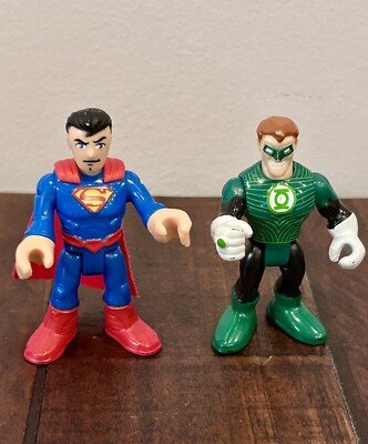 TM & DC Comics Super Heroes Action Figures Lot of 2 Superman Green Lantern
