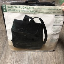TCM schwarzer Damen Rucksack - Mikrofaseroptik mit seidigem Glanz - Neu