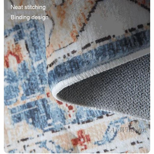 Retro Area Rugs 8x10 for Living Room Bedroom Floor Mat Non-slip Machine Washable - Picture 7 of 28