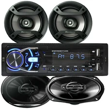 Pioneer 6x9" & 6.5" 4 Speakers + 200W Digital Receiver Bluetooth /USB/FM / MP3
