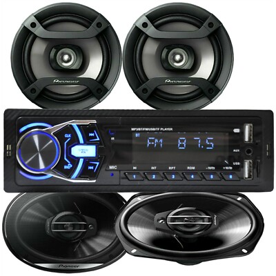 Pioneer 6x9'' & 6.5'' 4 Speakers + 200W Digital Receiver Bluetooth /USB/FM / MP3