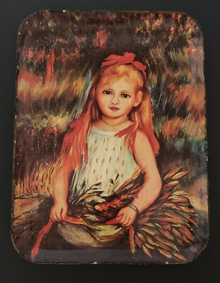 Vintage Paper Mache Alcohol Proof Serving Tray Handpainted 