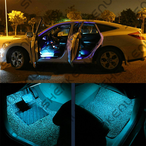 RGB-LED Accesorios Interior Coche Piso Decorativo Atmósfera Tira Lámpara Luces - Imagen 5 de 12