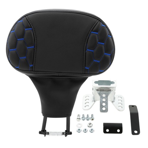 TCMT Front Rider Backrest Pad For Harley Touring 2009-2023 (Road Glide, Street Glide, Road King) Black/Orange - View #6