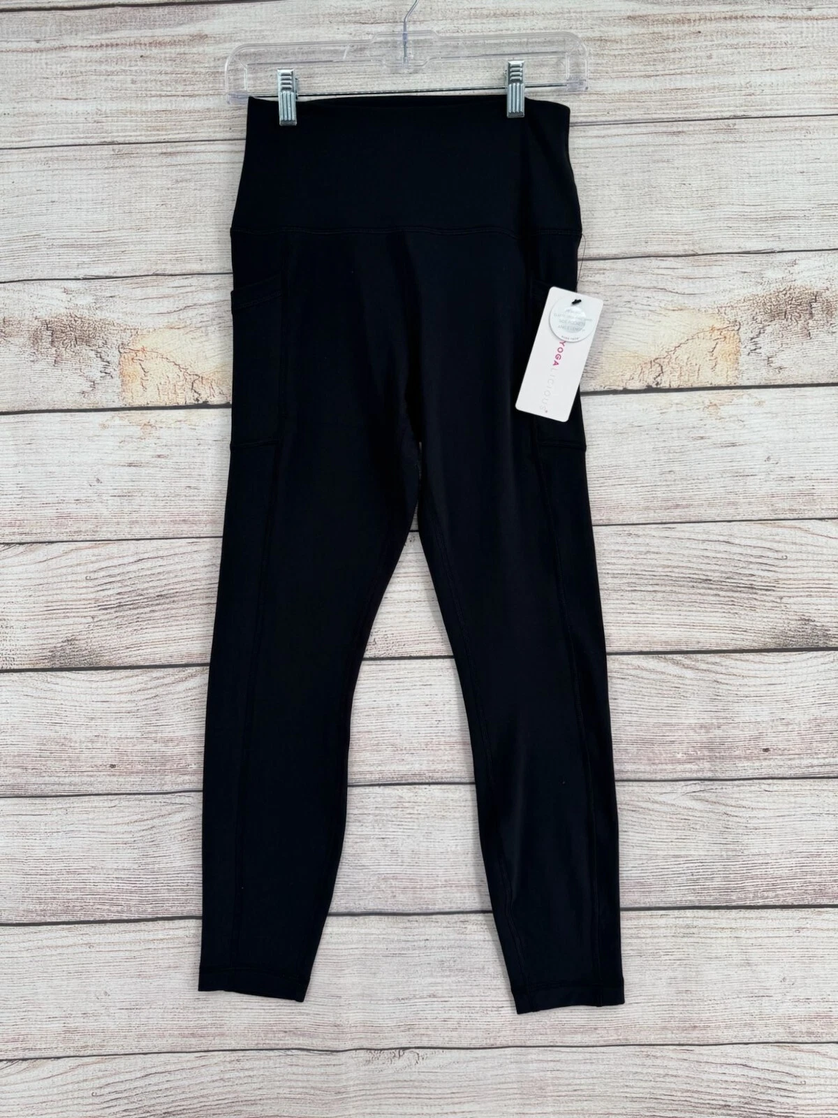 yogalicious tech elastic free high waist side pocket 7/8 leggings