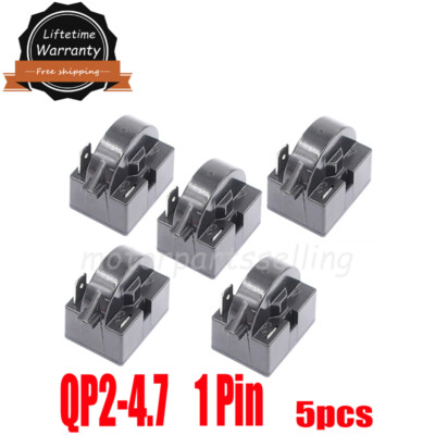 5x Start Relay 4.7Ohm 1Pin For QP2-4.7 QP2-4.7G Refrigerator PTC Starter QP2-4R7