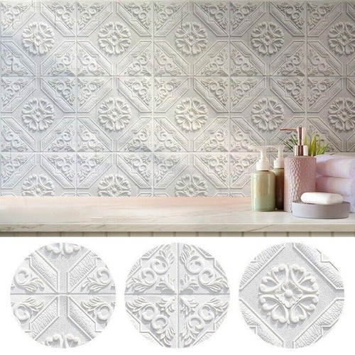 10pcs 3D Tile Brick Wall Sticker,Self Adhesive Waterproof Foam Panel Wallpapers - Picture 6 of 48