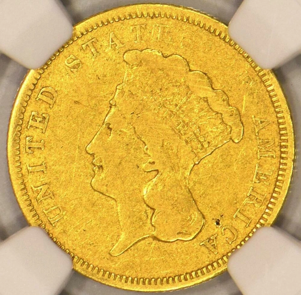 1854-O Gold $3 NGC Fine Details; Big Easy Three! - Image 3 of 4