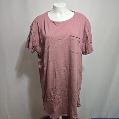 Anthropologie Three Feathers Pocket Tee Womens Size Large Pink Lightweight Tunic