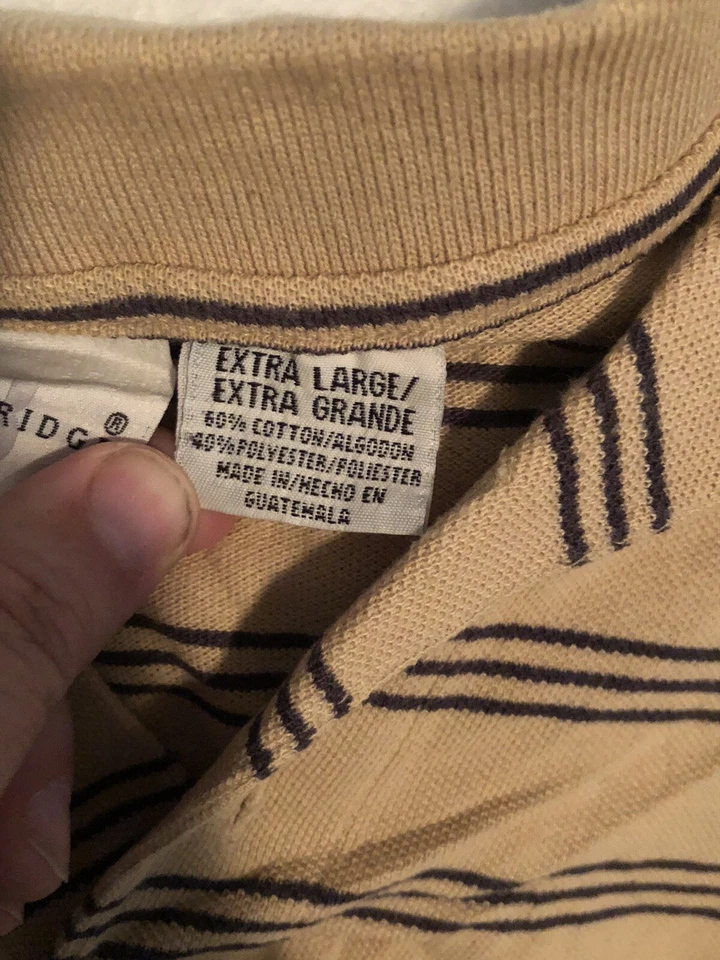 Camisa vintage de rayas tostadas extra grande Knightsbridge para hombre Foto 3 de 3