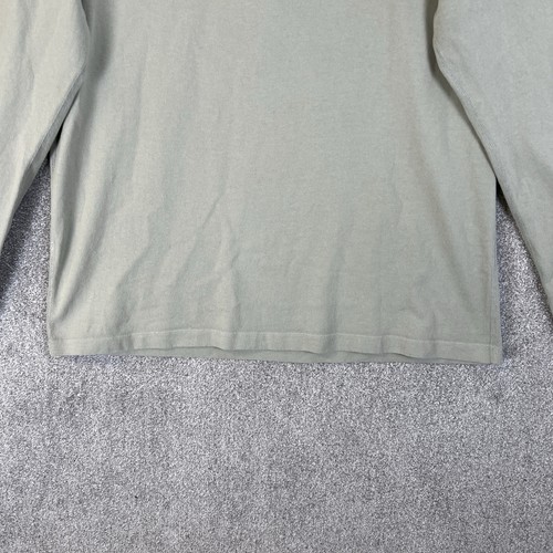 Freenote Cloth T Shirt Mens Large Green Henley Long Sleeve Top Made In USA - Picture 12 of 13