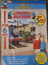 Thomas & Friends Giant Scene Setter Wall Decorating Kit 5 Piece Set 2011 NEW