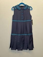 NWT $388 Marc Jacobs Iridescent Twilight Teal Blue Dress Size 8 A-Line